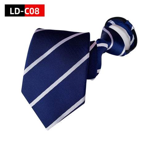 Zipper Tie Men Bridegroom Wedding Necktie Lazy Pre-tied Ties Striped 8cm Hot Sell Style Zipper Necktie For Men Women Wholesale