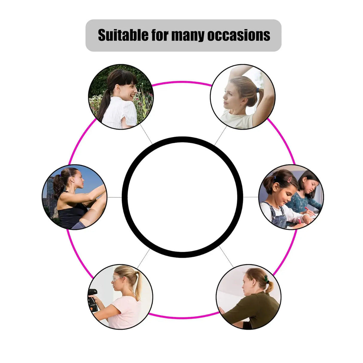10/30/50Pcs No Damage Elastics Rubber Bands Hair Ties For Thick Curly Hair Ponytail Holders Hair Elastic Band Men Women Girls