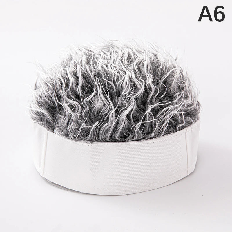 Baseball Cap Men Women Beanie Wig Hat Fun Short Hair Caps Breathable Soft for Party Toupee Hats Outdoor