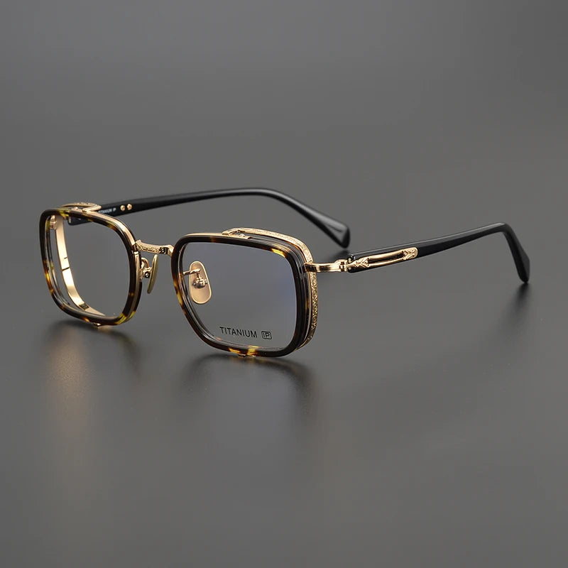 Exquisite Titanium Handmade Glasses Frame Mens Women Retro Square Spectacle Frames Eyeglasses Japanese Design Oval Round Eyewear