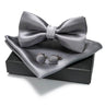 EASTEPIC Men's Bow Tie Sets Including Cufflinks and Handkerchieves Bow Ties with Adjustable Straps for Formal Occasions