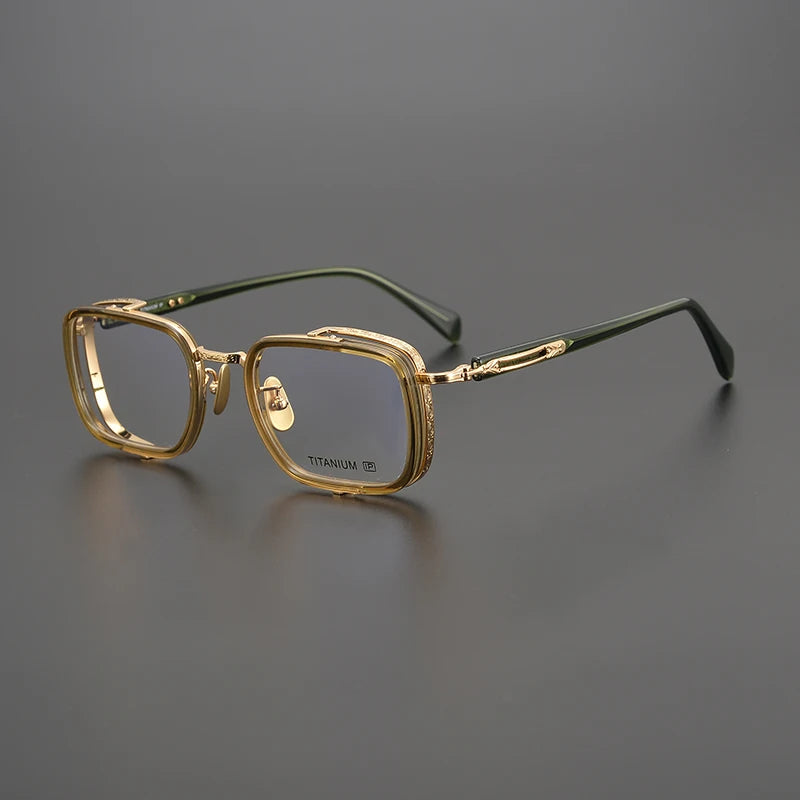 Exquisite Titanium Handmade Glasses Frame Mens Women Retro Square Spectacle Frames Eyeglasses Japanese Design Oval Round Eyewear