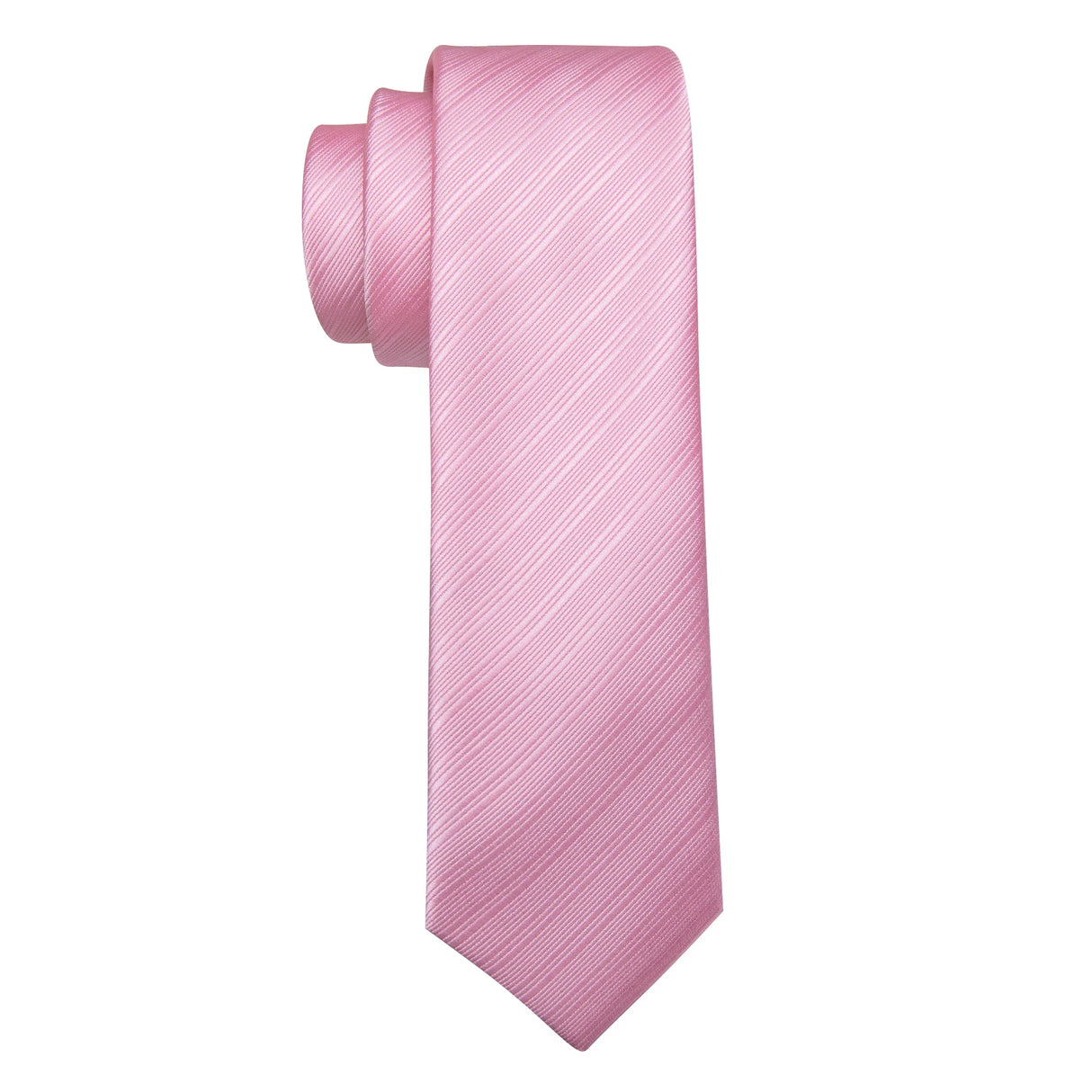 Elegant Pink Ties For Men Luxury Silk Stripe Pocket Square Cufflinks Set Fashion Male Necktie Groom Wedding Gift Barry.Wang 5090