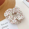 2 Pcs Korean Hair Accessories Women Small Fresh Fabric Flower Printing Elastics Hair Band Scrunchies Hair Tie Girl Ponytail Hold