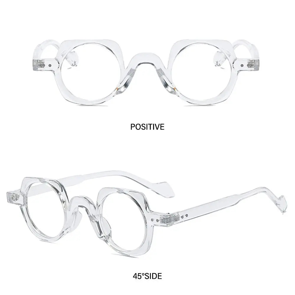 Round Square Frame Blue Light Blocking Glasses Japanese Style Unisex Non-Prescription Glasses Eyeglasses Frame
