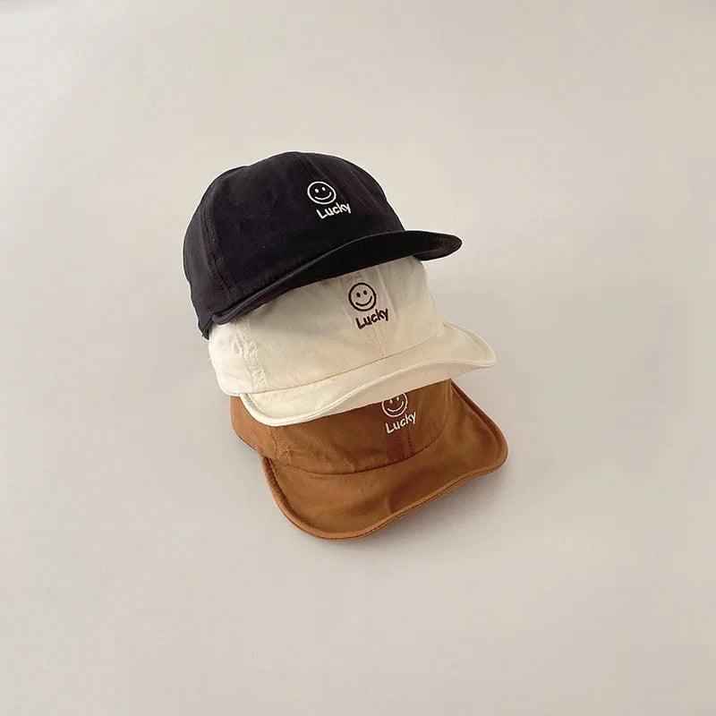 Fashion Baby Hat Cap Korean Version Smile Face Boy Girl Baseball Hats Soft Brim Toddler Visor Cotton Casual Adjustable Kids Caps