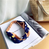 Clearance Fresh Colorful Turban Headbands Women Spring Summer Chiffon Headband Head Wrap Wide Lattice Hairband Hair Accessories