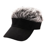 Golf Baseball Cap with Fake Flair Hair Cap Sun Visor Fun Toupee Hats Mens Womens Spiked Hairs Wig Hat