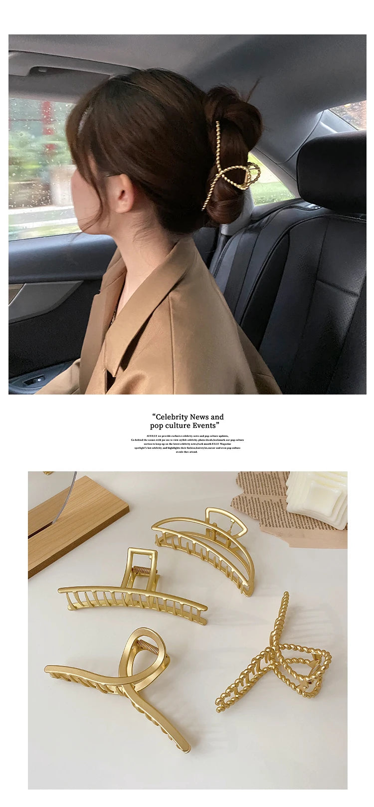 GoldHollow Geometric Hair Clips Metal Hair Claw Cross Hairclip Headband Hairpin Sliver Hair Crab Women Fashion Hair