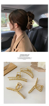 GoldHollow Geometric Hair Clips Metal Hair Claw Cross Hairclip Headband Hairpin Sliver Hair Crab Women Fashion Hair