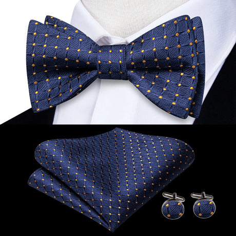 Dropshipping Jacquard Silk Mens Self Bow Tie Hanky Cufflinks Set Male Butterfly Knot Bowtie Wholesale for Male Wedding Business