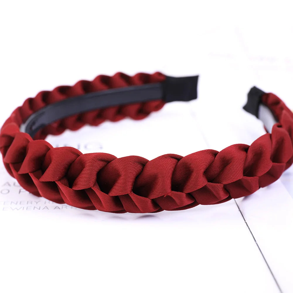 Braided Headband Women Girls Elastic Hairbands Non-slip Fashion Weaving Hair Hoop Bands Female Bezel Hair Accessories Headwear