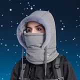 Plush Warm Hat Thickned Beanies Cap Outdoor Windproof Scarf One-Piece Hat Hood Cover Fleece Hat for Cycling Running Waterproof