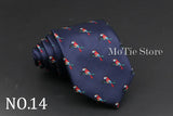 Cute Cartoon Pattern Animal Floral Printed Tie For Men Narrow Slim NeckTie Wedding Red Navy Party Ties Cravat Accessories Gifts