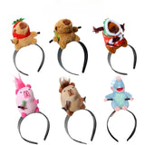 Headband Cartoon Funny Capybara Hair Hoop Summer Women's Cute Face Wash Headband Funny Plush Hair Band Hair Accessories