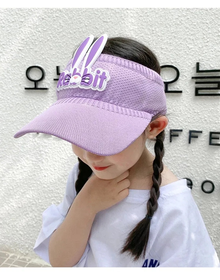 2023 New Kids Sun Hats Children Summer Visors Cute Rabbit Wings Bunny Hat Summer Hat for Kids Boys Girls Hats 3-12years Old