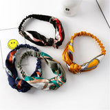 Korean Style Summer Lovely Hairband Women Hair Accessories Turban Twist Cross Headwrap Girl Floral Elastic Knotted Headwear