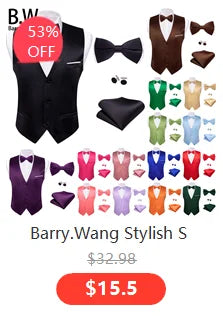 Barry.Wang Novelty Silk Men Tie Handkerchief Cufflinks Set Jacquard Animal Dinosaur Bat Gravat Necktie For Male Wedding Business