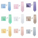 Corbata de marca de moda hecha a mano, sólida, con pañuelo y gemelos, para hombre, corbata, traje, camisa, accesorios de boda, regalos para hombre.