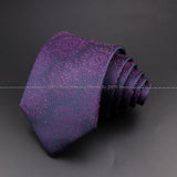 New Design Wedding Men Tie Purple Solid Striped Paisley Flower Neckties Men Business Dropshipping Groom Collar Accessories Gift