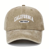 1PC Embroidered Baseball Cap On The West Coast Of California Vintage Style Pointed Hat Lightweight Hat Sun Resistant Sport Hat