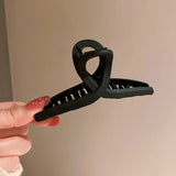 Black Square Cross Large Acrylic Hair Clamps Claw Clips for Women Matte Frosted Geometric Shark Clips Minimalist  Daily Headwear