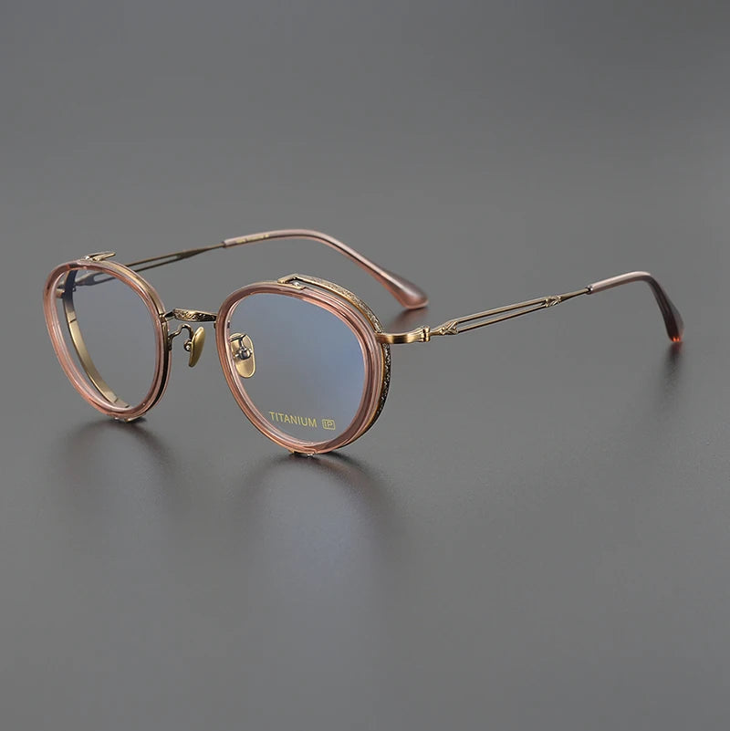 Exquisite Titanium Handmade Glasses Frame Mens Women Retro Square Spectacle Frames Eyeglasses Japanese Design Oval Round Eyewear