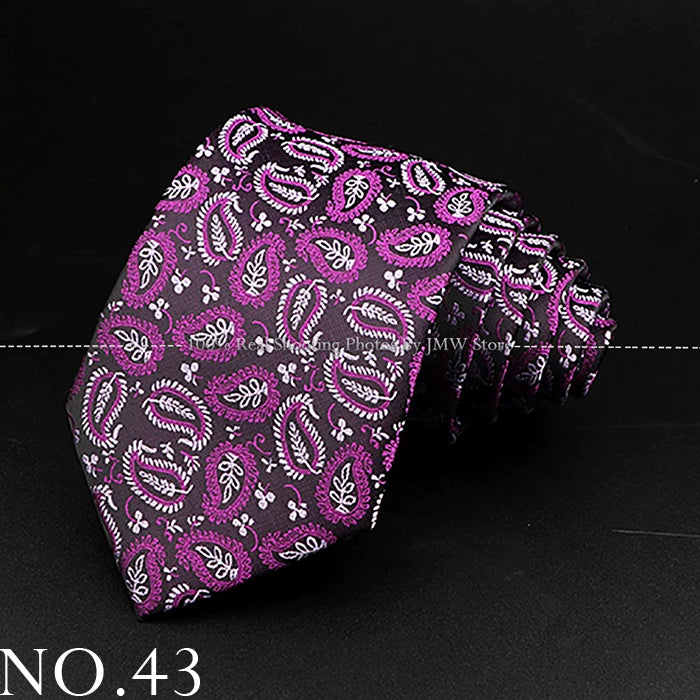 New Design Wedding Men Tie Purple Solid Striped Paisley Flower Neckties Men Business Dropshipping Groom Collar Accessories Gift