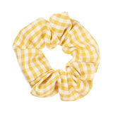 Women Lady Female Flower Hair Accessories LatticePrint Elastic Hairs Ties Yellow Scrunchies Hair Rope Girls Headwear