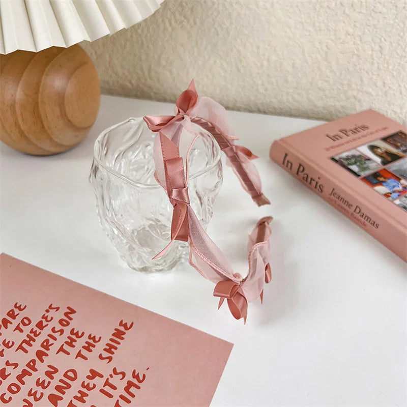 2022 Gentle Pink Womans Hairbands Girl Sweet Plush Wide Side Sponge Headband Hair Hoop Fashion Simple Solid Color Hair Accessory