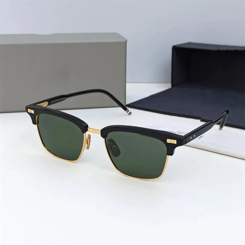 Men Square Business Titanium Acetate Glasses Frame Fashion Brand Designer Ultra-light Eyeglasses TB711 Sun Sunglasses Glasses