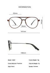3 In 1 Pure Titanium Women Double Beam Glasses Frame With Polarized Clip On Sunglasses And Night Vision Men Half Rim Eyewear
