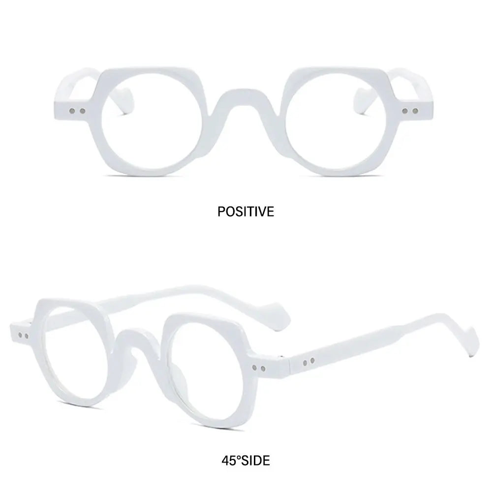 Round Square Frame Blue Light Blocking Glasses Japanese Style Unisex Non-Prescription Glasses Eyeglasses Frame