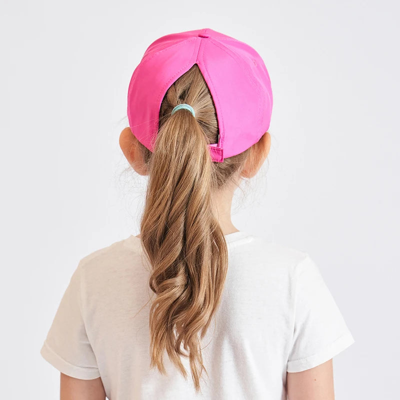 Hot High Ponytail Kids Hat Baseball Cap For Girls Boys Travel Sun Hat Adjustable Children Peaked Caps Hollow Back Ponytail Caps