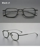 TFTB Retro All Pure Titanium Men's Glasses Luxury Square Small Framework Ultralight Optical Prescription Eyeglasses Frame 142mm
