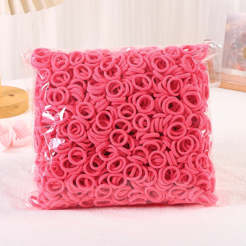 50/100/200Pcs Solid Color Hair Bands for Girls Kids Ponytail Hold Hair Tie Rubber Bands Hairhoop Scrunchie Hair Accessories