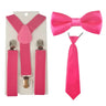 Fashion 3PCS School Boys girls Children Kids brace elastic Suspenders for shirt suspensorio Tie Bowties butterfly  Set TR0001