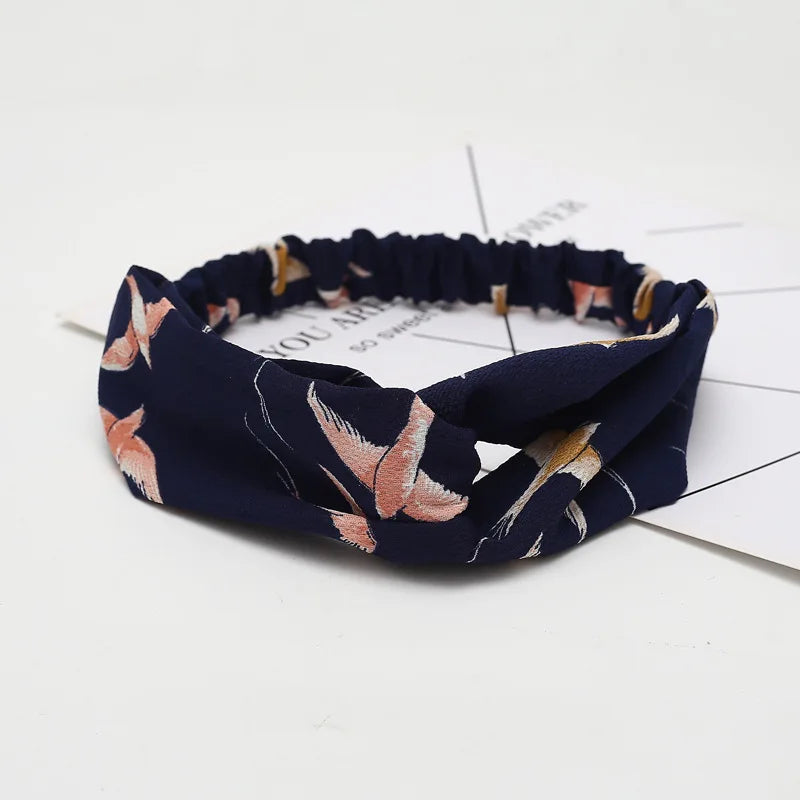 Women Headband New Fashion Hair Bands Bohemian Cross Elastic Hair Band For Ladies Black Purple Female Head band Hair Accessories