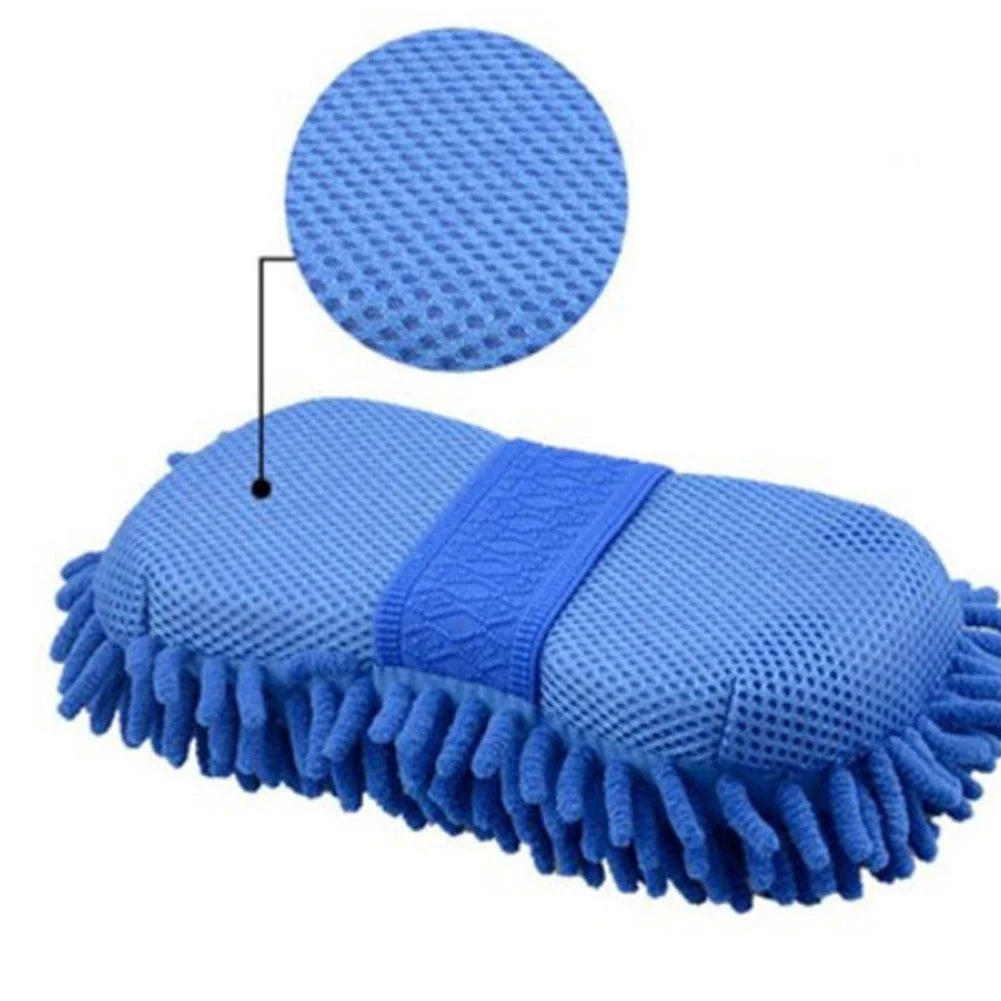 1pc Car Wash Glove Microfiber Chenille Car Wash Sponge Care Washing Detailing Brush Pad Multifunction Cleaning Tool