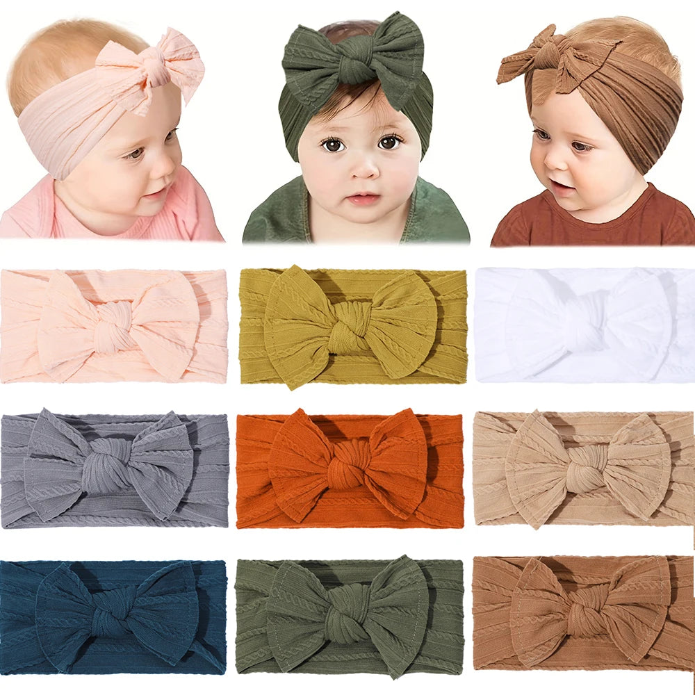 Baby Accessories For Newborn Toddler Kids Baby Girl Boy Headband Nylon Jacquard Hair bandand Solid Colour Elastic Hair Accessori