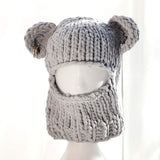 HOT sale 3D Ear Hat Halloween Hat Metal chain hat Handmade crochet hat Knitted hat skiing cap mask hat Winter women hat warm hat