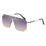 49245 One Lens Sunglasses Rimless Oversized Men Women Fashion Shades UV400 Vintage Glasses