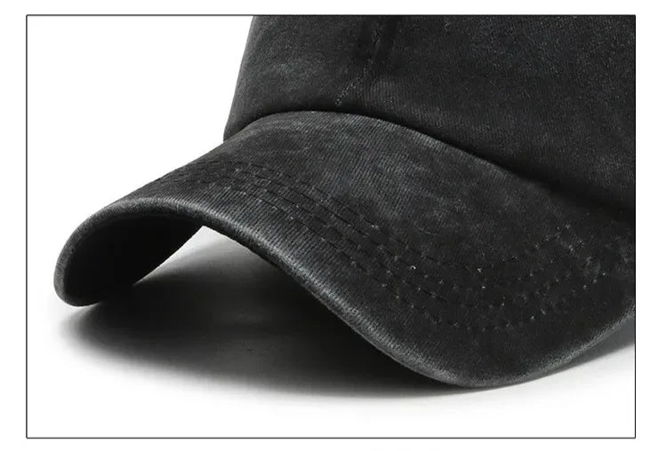 Hat Men's Washed Coated Baseball Cap Color Tile Korean Version Simple Dome Cap Solid Color Sports Sun Hat