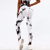 Tie-dye yoga clothing set, sports bra, intimates, yoga pants, non-falling sports tights, peach butt lifting line