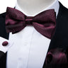 Classic Black Men Bow Ties 100% Silk Bowties Butterfly Pocket Square Cufflinks Set Suit Paisley Gold Pre-Tied Bow Tie DiBanGu