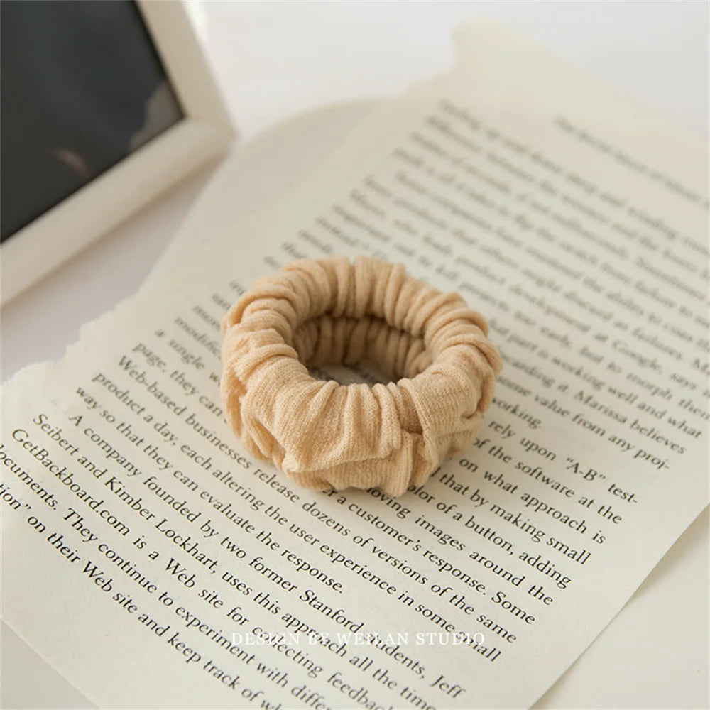 Classic Large Stretch Thick Hair Ties Women Girls Seamless Cloth Elastics Ponytail Holders Knit Hair Scrunchies For Thick Hair