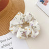 2 Pcs Korean Hair Accessories Women Small Fresh Fabric Flower Printing Elastics Hair Band Scrunchies Hair Tie Girl Ponytail Hold