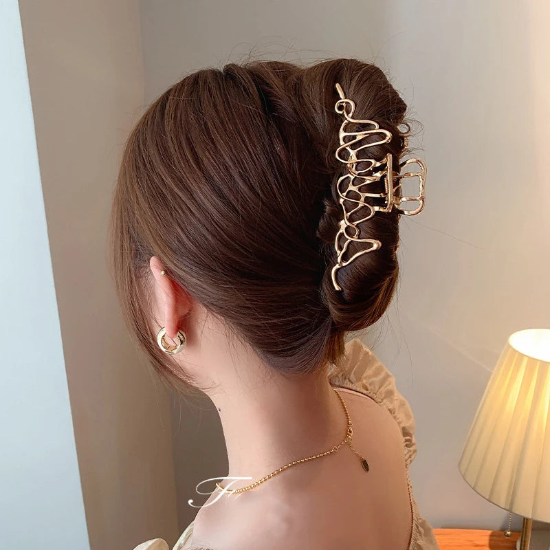 Fashion Geometric Metal Hair Claw Clips for Women Vintage Hair Clamps Crab Headband Hairpin Girls Hair Accessories Headwear