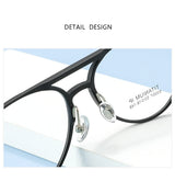3 In 1 Pure Titanium Women Double Beam Glasses Frame With Polarized Clip On Sunglasses And Night Vision Men Half Rim Eyewear