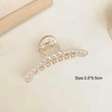 Simulated Pearl Hair Claws for Women Korean Acrylic Hair Clips Girls Large Size Barrette Shark Clip Fashion Hair Accessories